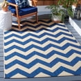 thumbnail image 3 of Safavieh Courtyard Bailey Chevron Indoor/Outdoor Area Rug, Navy/Beige, 7'10" x 7'10" Square, 3 of 12
