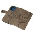 thumbnail image 2 of Dteck iPhone 12 Case, Butterfly Patterned Wallet Case, Magnetic Hand Strap Credit Card Holder Slots Synthetic Leather Kickstand Protective Cover For iPhone 12, Gray, 2 of 15