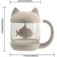 thumbnail image 2 of Mug Cat Mug, Glass Cat Tea Mug With Fish Tea Infuser Filter, 2 of 2