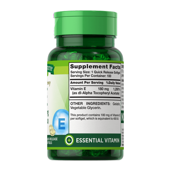 Nature's Truth High Potency Vitamin E 400 IU Quick Release, 100ct, 6-Pack