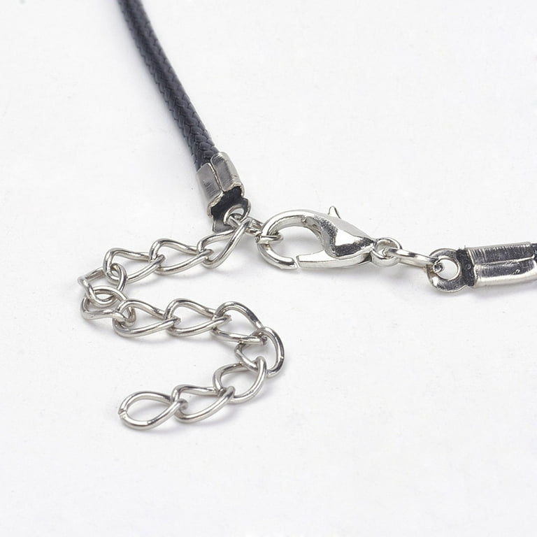 Leather Necklace-1.5mm Leather Cording with Sterling Silver Lobster Clasp-Black-18  Inches - Tamara Scott Designs