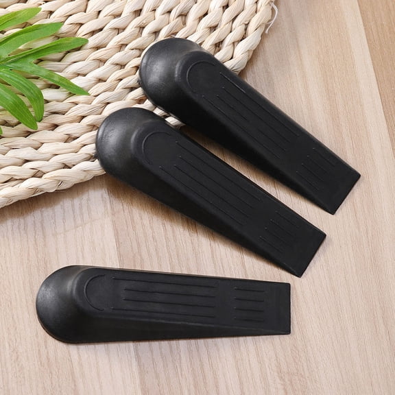 ELAYARD 10pcs Black Plastic Door Stoppers for Bathroom Safety and Home Use, Non-Slip Floor Protectors