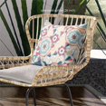 thumbnail image 3 of Glory of Flowers Peacock Indoor/Outdoor Pillow with Removable Cover in Off-White Red Green26x26, 3 of 6