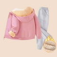 thumbnail image 2 of Mercatoo Boys Girls Fleece-Lined Sweatsuits 2 Piece Zip up Thick Warm Cotton Hoodies Jackets Sweatpants Set Kids Winter Clothes, 2 of 6
