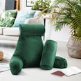 thumbnail image 6 of Nestl Reading Pillow, Extra Large Comfortable Bed Rest Pillow with Arms - Premium Shredded Memory Foam TV Pillow, Detachable Neck Roll & Lumbar Support Pillow - Hunter Green, 6 of 8