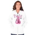 thumbnail image 3 of Fight Boxing Breast Cancer Warrior Womens Plus Size Graphic Zipper Hoodie Brisco Brands 5X, 3 of 5