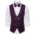 thumbnail image 2 of TIHLMK Suit Vest Men's Autumn And Winter Fashion Personality Sequins Casual Vest Jacket Purple, 2 of 3