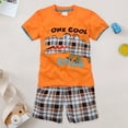 thumbnail image 2 of Ymyiu Boys Short Sets Baby Boys Summer Clothes Boy Short Sleeve T-shirt Tops Shorts Set Outfits Size 7-8 Years (Orange,7-8 Years), 2 of 8