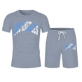 thumbnail image 3 of Afdoent Mens 2 Piece Sets Comfortable Short Sleeve T Shirt And Shorts Summer Outfit Oversized Sports Clothing Mens Fitness Suit Beach Clothes Comfort, 3 of 6