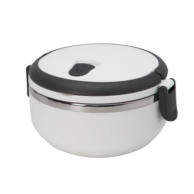 Kitchen Details 26320-WHITE Stainless Steel 1 Tier Insulated Lunch Box, White