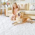 thumbnail image 4 of Quntue - Alfombra blanca para sala de estar, ultra esponjosa, mullida, de 6 x 9 pulgadas, para recámara, alfombra moderna de felpa suave, de p, 4 of 9