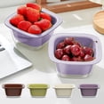 thumbnail image 1 of Cesta escurridora de verduras Juego de cuencos de colador | Lavabo para ensaladas ABS Food Strainer | Lavabo de cocina de doble capa para frutas y verduras | 1 pieza | Ahorro de espacio 14,56x7cm, 1 of 9