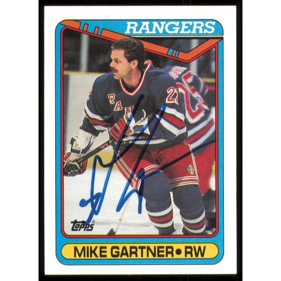 Mike Gartner Autographed 1990-91 Topps Card #373 Washington Capitals SKU #255100