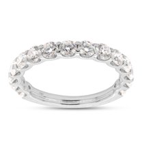 1 1/3 ct.t.w Round Cut Lab Created Moissanite Diamond Eternity Wedding Band Ring For Women In 14K Solid White Gold (G-H Color, VVS1 Clarity, 1.33 Cttw)-10