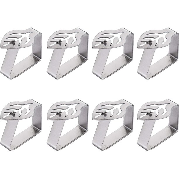 8 Piezas Clips para Mantel de Acero Inoxidable Forma de Hoja YONGSHENG Plata