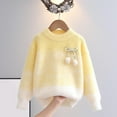 thumbnail image 2 of ZACPNCV Girls Sweaters Fall Winter Tops Kids Teen Clothes Long Sleeve Crew Neck Cable Knit Casual Cozy Pullover Yellow 12-13 Years, 2 of 4