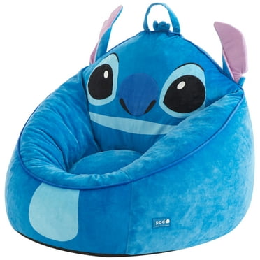 Disney Stitch Compressed Foam Bean Bag Chair for Kids, Blue