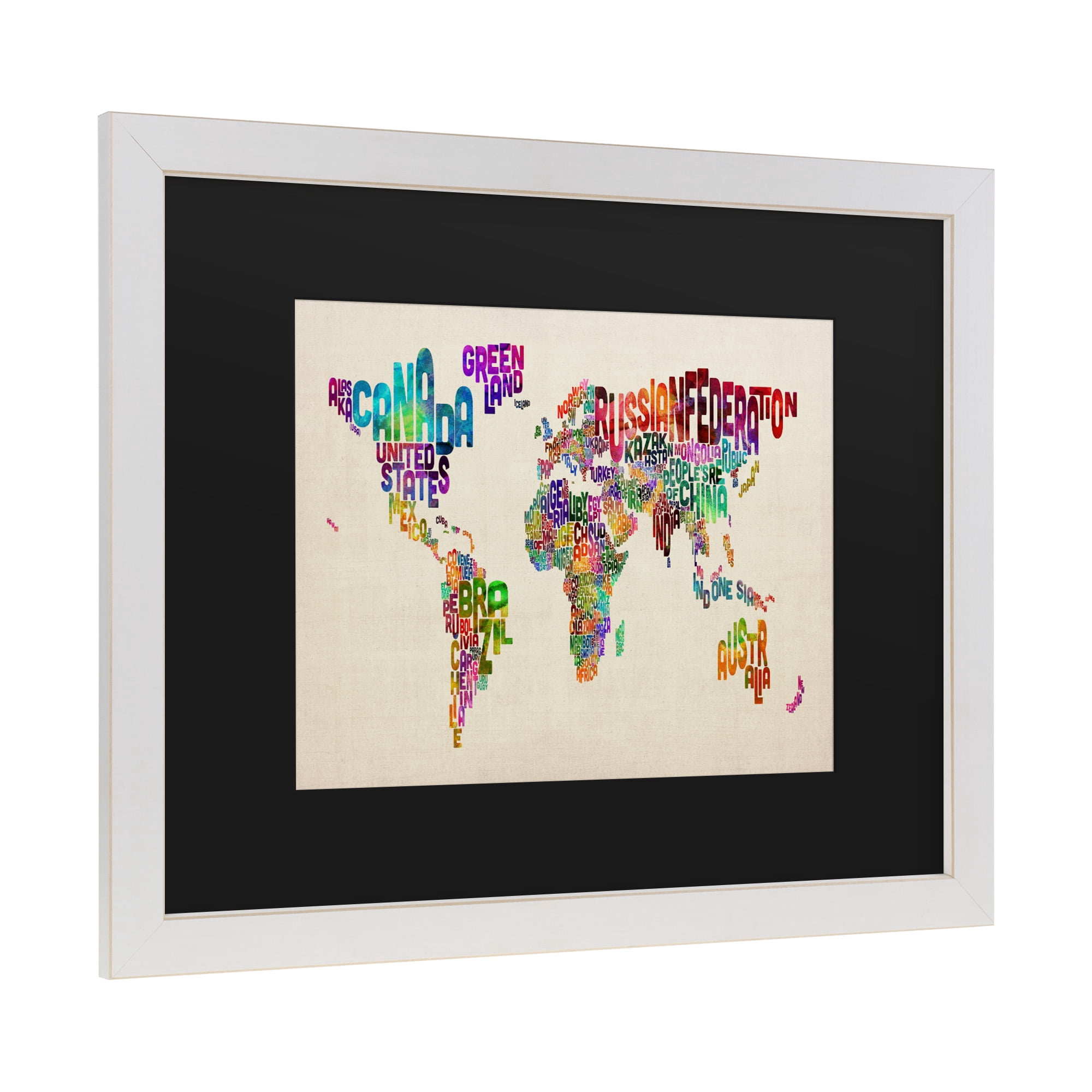 Trademark Fine Art 'Typography World Map II' Canvas Art by Michael Tompsett