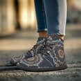 thumbnail image 2 of POLERO Men's Women's Blue Bohemian Mandala Floral Walking Shoes Casual Wide Toe Box Boots High Top Athletic Running Barefoot Sneaker Business Work Shoes for Outdoor Travel Hiking, 2 of 7