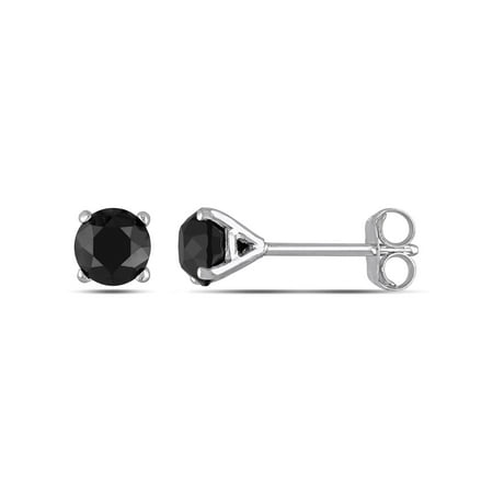 1 Carat T.W. Black Diamond 10kt White Gold Diamond Solitaire Stud Earrings