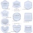 thumbnail image 2 of Moldes de resina, molde de resina en forma de caja, molde de silicona, molde de resina en forma de corazón, hexágono, cuadrado, flor, contenedor de joyería para bricolaje, molde para, 2 of 7