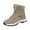 Khaki, variant on Women's Mens Winter Snow Boots Faux Furry Lined Waterproof Mid Calf Booties Comfortable Non Slip Hiking Ankle Boots Brown Size 9.5