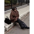 thumbnail image 6 of Female Faux Fur Coat Faux Fur Jacket Long Sleeve Lapel Furry Winter Jackets Parka Short Coat Chocolate Color XS, 6 of 8