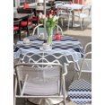 thumbnail image 5 of Outdoor Tablecloth with Umbrella Hole for Patio/Picnic/Party/Camping, Ombre Blue Grey Waterproof Table Cloth Round Cover Washable, Modern Abstract Waves Morocco Striped (Dia 60"), 5 of 8