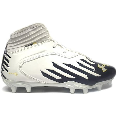 Under Armour TM Nitro IV Mid MC Compfit Football Cleats, Orange Flash/White/Black, Size 12