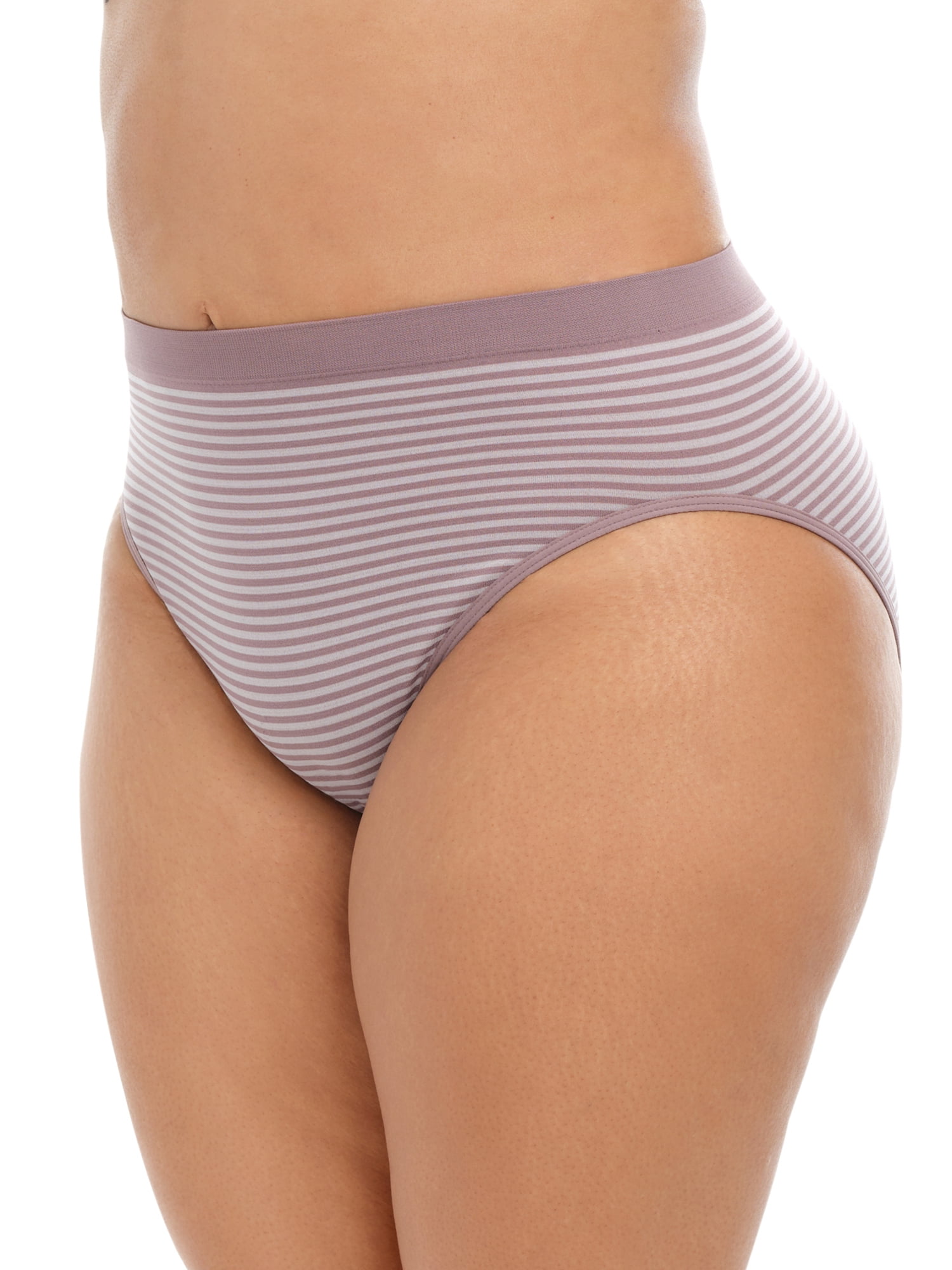 Joyspun Women's Seamless High Cut Panties, 6-Pack, Sizes XS-XXXL