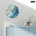 thumbnail image 4 of PRATYUS Marble Gold Texture Wooden Wall Clock 10 Inch Frameless Design 10x10in, 4 of 8