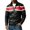 Red, variant on Mens Leather Jacket Color Block Coat with Pockets Zip up Stand Collar Long Sleeve Motorcycle Jacket Comfy Fall Clothes White XXXXL