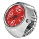 thumbnail image 2 of 1 reloj analógico de cuarzo con forma de anillo redondo para hombre y mujer (rojo), 2 of 9