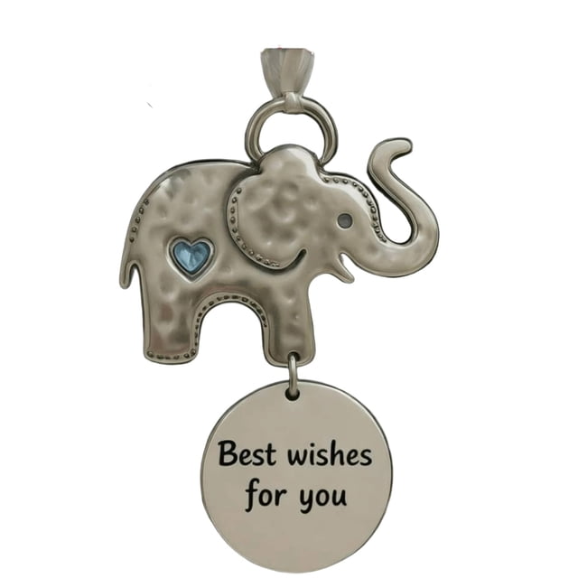 Adorno navideño de la amistad para mujer | Adorno de metal con forma de elefante para árbol con palabras inspiradoras | Regalo navideño para mejores amigas y hermanas