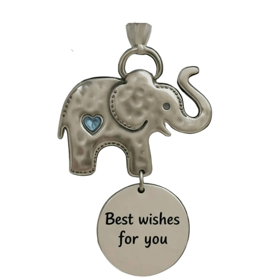 Elephant Friendship Christmas Ornament, Metal Inspirational Word Art Hanging Decoration for Women, Gift for Best Friend Sister, Tree Ornament for Christmas Holiday Decor (8.5x15cm)