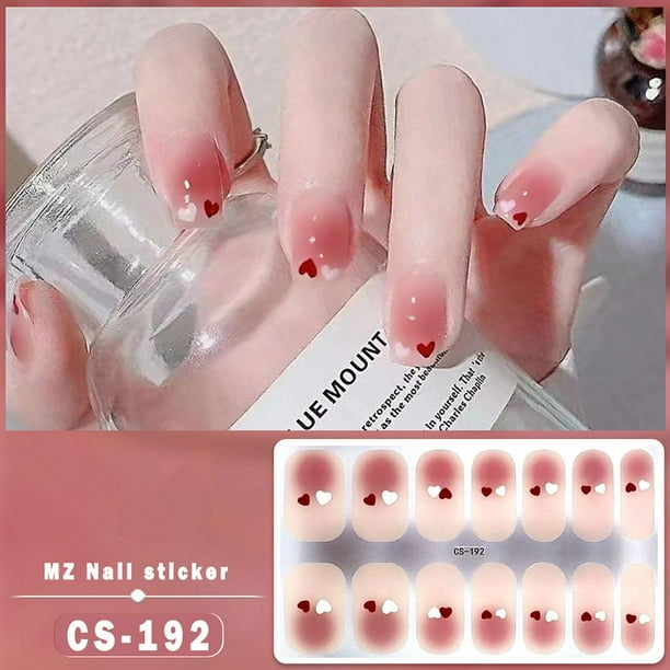 LUVCLS Pegatinas para uñas bonitas y coloridas para hacer tú mismo, elegantes y exquisitas, fáciles de quitar y quitar.
