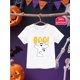 thumbnail image 1 of Girls' 100% Cotton Halloween Graphic T-Shirt - "Boo!" Cartoon Ghost Print, Short Sleeve Round Neck Casual Top for Spring/Summer, Breathable & Versatile for Casual attire, Perfect Gift f, 1 of 6