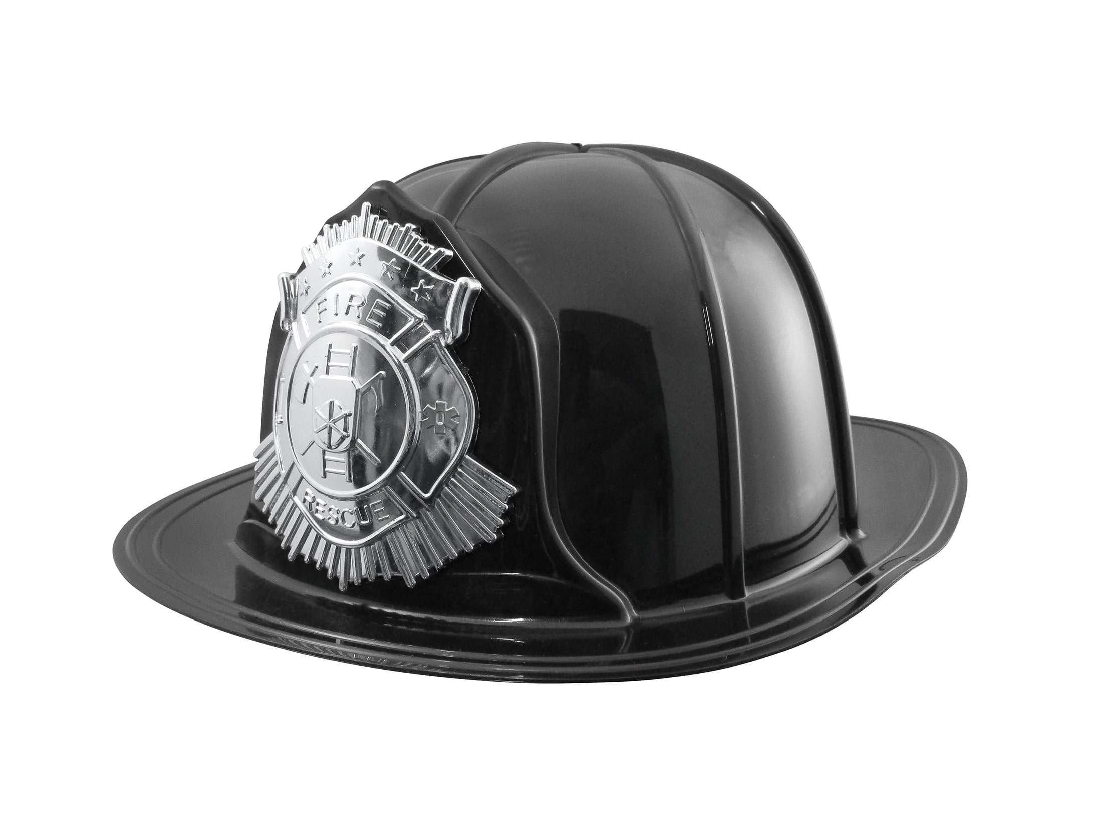 Fire Chief Fireman Fire Fighter Firefighter Helmet Black Hat Adult Accessory 