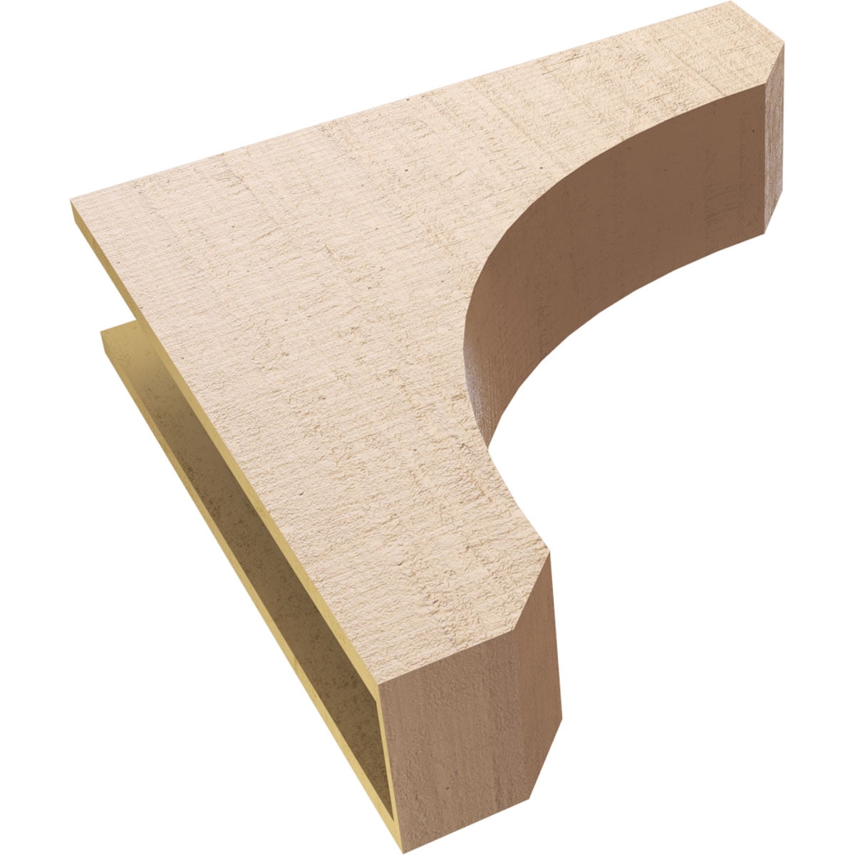7"W x 28"D x 28"H Thin Legacy Rough Cedar Woodgrain TimberThane Corbel, Primed Tan