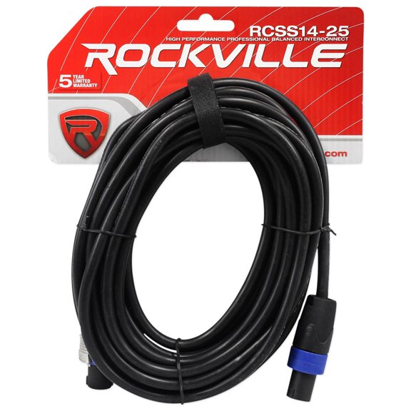 Rockville RCTR110Y 10' 1/4'' TRS to 1/4'' TRS Cable, Yellow, 100% Copper