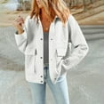 thumbnail image 3 of qucoqpe Jackets for Women Trendy Casual Long Sleeve Buttons Down Outwear Tops Fall Classic Loose Lapel Coats Jacket, 3 of 8