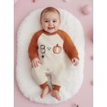 thumbnail image 5 of Jxzom Newborn Baby Boy Halloween Outfit Letter Ghost Spider Embroidery Contrast Color Jumpsuit 0-18 Months Long Sleeve Romper Bodysuit, 5 of 10