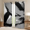 thumbnail image 2 of Homewish Graffiti Splash Blackout Curtains Set of 2 (52x84 Each) For Adults Female Men,Abstract Geometric Stripes Window Curtains,Black Grey White Curtains and Drapes,Ultra Soft Home Decor, 2 of 6