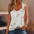 thumbnail image 2 of UPPADA Women's V Neck Tank Tops Summer Shirts 2025 Vacation Casual Sleeveless Shirts Summer Basic Tees Dressy Casual Vacation Clothes Plus Size Tops for Women White,XXL, 2 of 4