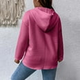 thumbnail image 6 of BiZtdJrK Womens Waffle Knit Hoodies 1/4 Zip Drop Shoulder Long Sleeve Pullover Tops Drawstring Loose Hooded Sweatshirt Hot Pink XXXL, 6 of 10