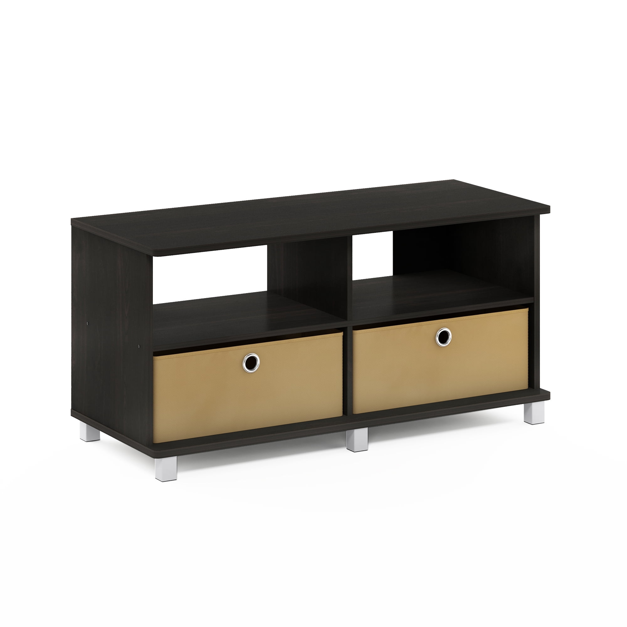 Furinno Andrey Entertainment Center with Bin Drawers, Dark Espresso/Brown