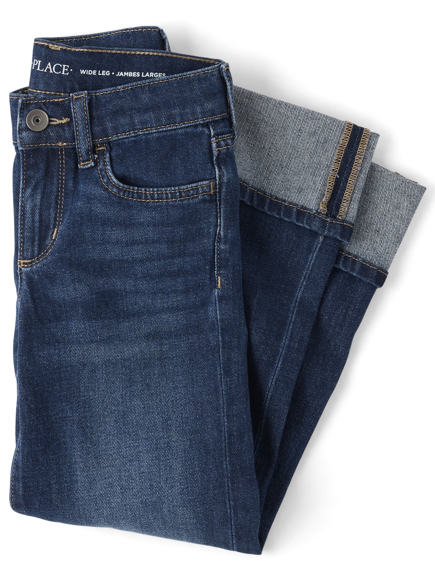 The Children's Place Girls Roll Cuff Wide Leg Jeans, Sizes 4-16