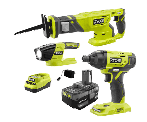 RYOBI ONE+ 18V Cordless Combo Kit (3 