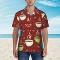 thumbnail image 6 of Picia Coffee Cups Gentle Cotton Regular Fit Short Sleeve Casual Hawaiian Shirt for Men-Large, 6 of 9