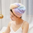 thumbnail image 3 of Envoltura de toalla para el cabello de terciopelo coral, fibras capilares absorbentes para un secado rápido, 3 of 7